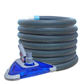 POOLWHALE front view of vacuum kit showing hose and head for easy storage