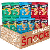 PopCorners front packaging showing three flavors and portion packs for convenient snacking