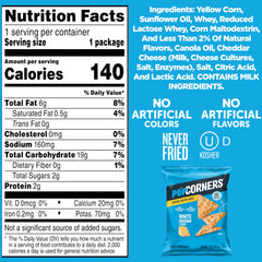 PopCorners white cheddar open pouch with popped chips ready to eat
