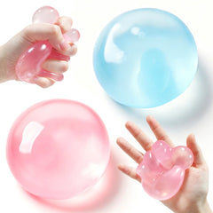 POPOMR front view of blue and pink squishy pair showing colors and shape benefit