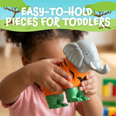 POPULAR PLAYTHINGS assembled giraffe 9.5 inches tall demonstrating scale and play value