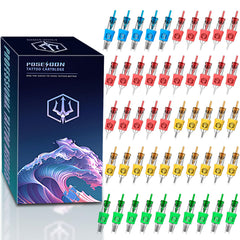 POSEIDON front packaging showing 50 sterile cartridges for quick studio use