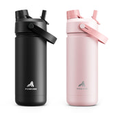 POWCAN front view of two-pack bottles showing color options and child-friendly design benefits