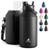 POWCAN front view midnight bottle showing capacity and finish for reliable hydration
