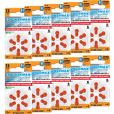 Powermax front packaging showing 60-count size 13 batteries and value advantage
