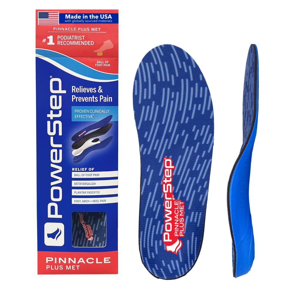 PowerStep Pinnacle Plus Met front view showing full-length design and contour benefit