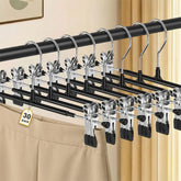 POZEAN front view of 30-pack hangers showing organized closet benefit
