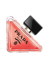 Prada Paradoxe Intense front packaging showing elegant bottle and label benefits lasting scent