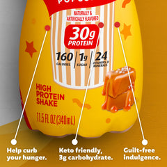 Premier Protein shake pouring into glass showing creamy texture and satisfying protein
