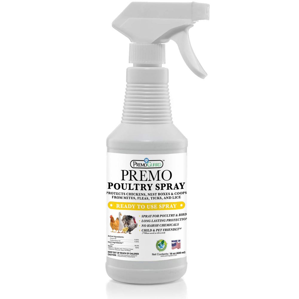 Premo Guard front spray bottle showing clear label and size benefit