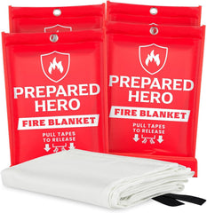 Prepared Hero front packaging showing four blankets and safety labeling for quick protection