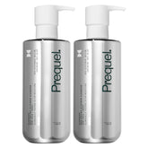 Prequel front pump bottle showing clean design and easy dispensing benefit