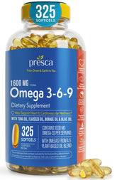 Presca front packaging shows full bottle and benefits