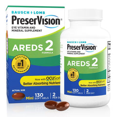 PreserVision front packaging showing brand and 130 softgels for consistent dosing