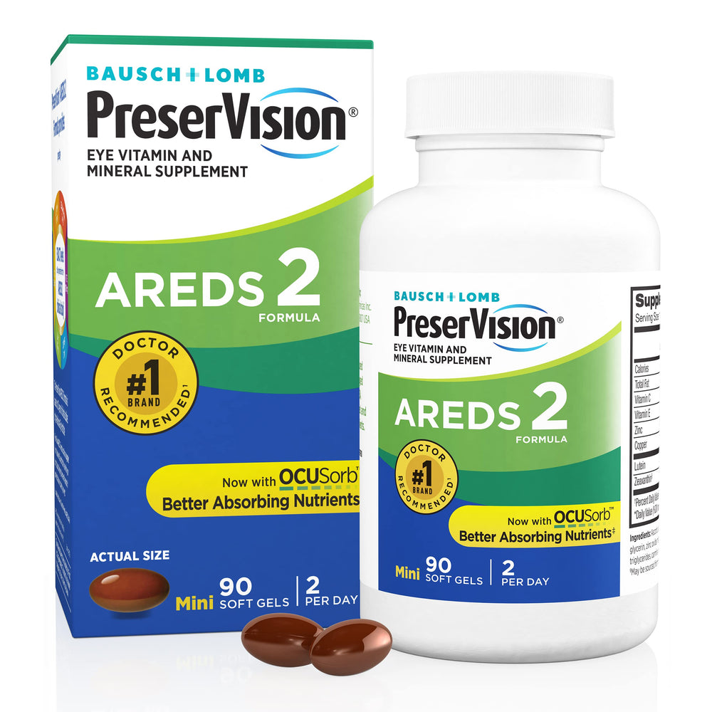 PreserVision front packaging showing bottle and branding benefit of trusted formula
