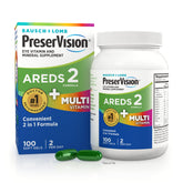 PreserVision front packaging showing product name and 100 softgels, clear benefit of convenience