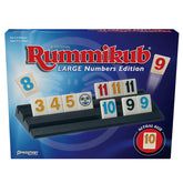 Pressman front packaging showing large-number tile set and contents for easy setup