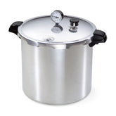 Presto front view showing 23-quart canner and handles for durable storage