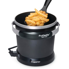 Presto FryDaddy front view showing compact design and benefits of space saving