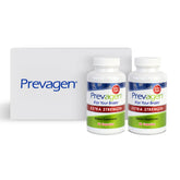 Prevagen front packaging showing two-bottle set and labeled benefits