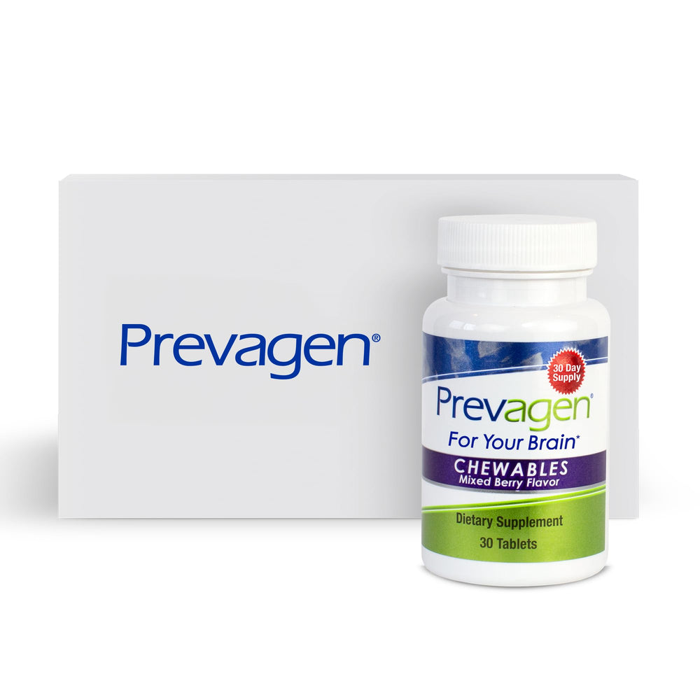 Prevagen front packaging showing mixed berry chewables and brand clarity