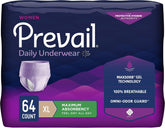 Prevail front packaging showing product count and size for clear purchase info
