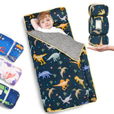 PRIMLECT front view of nap mat showing compact rolled storage and handle benefit