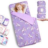 PRIMLECT front view folded nap mat showing compact carry benefit