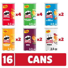 Hand holding Pringles BBQ can, Pringles portable smoky snack for on-the-go
