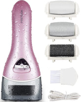 PRITECH front view of electric callus remover showing ergonomic shape and benefit of comfortable grip