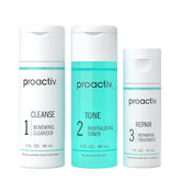 Proactiv front packaging showing the 3-step kit and clear routine benefits