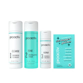 Proactiv front packaging shows full 3-step kit and pimple patches for easy routine