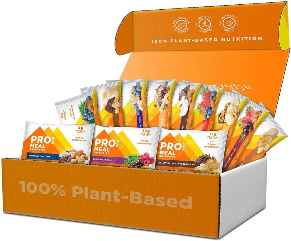 PROBAR boxed variety pack front view showing twelve meal bars and variety