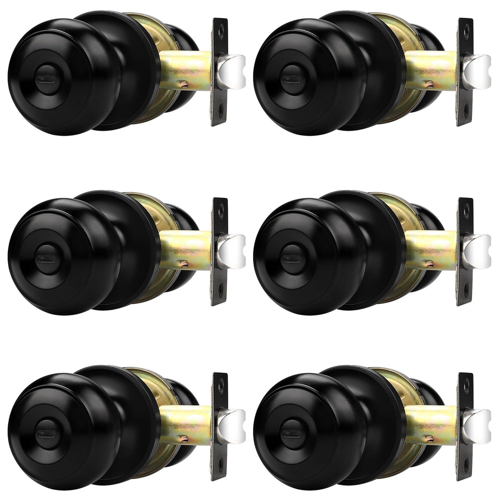 Probrico front packaging showing six matte black knobs and included hardware, modern upgrade