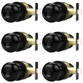 Probrico front packaging showing six matte black knobs and included hardware, modern upgrade