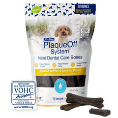 ProDen PlaqueOff front packaging showing product and flavor benefits