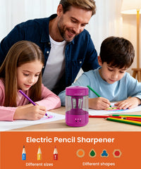 prolixity in-use with student using sharpener for hands-free convenience benefit