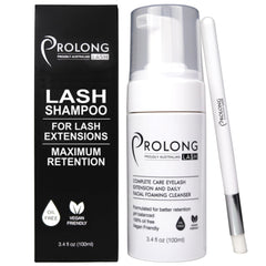 PROLONG LASH front packaging 100ml bottle shows professional salon-ready cleanser