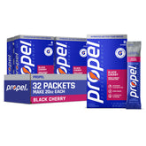 Propel black cherry front packaging showing product and benefits