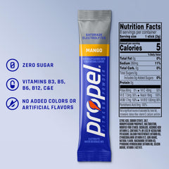 Close-up of a Propel single stick packet emphasizing easy portability