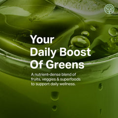 Proper The Greens mixing in a glass of water illustrating easy daily preparation benefit