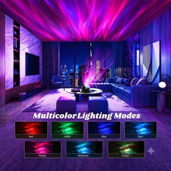 Proran projector angled projection across ceiling creating calming ambiance