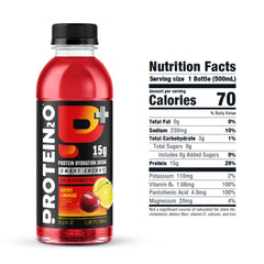 Protein2o nutrition facts close-up showing protein and electrolyte amounts