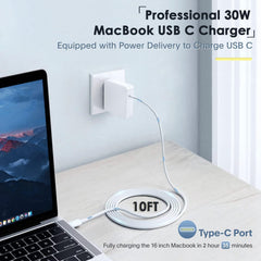 ProTVSolutions 10ft USB-C cable fully extended demonstrating flexible reach and convenience