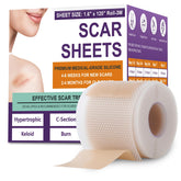 PSECICI front packaging displaying scar sheets and tape, showing professional quality benefit