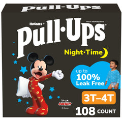 Pull-Ups front packaging showing 108-count and size 3T-4T for convenience
