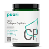 Puori CP1 front tub showing clean packaging and servings — clear ingredient transparency