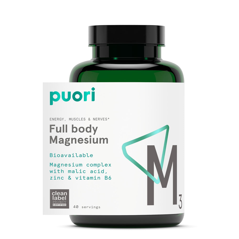 Puori M3 front packaging showing vegan capsules and benefits