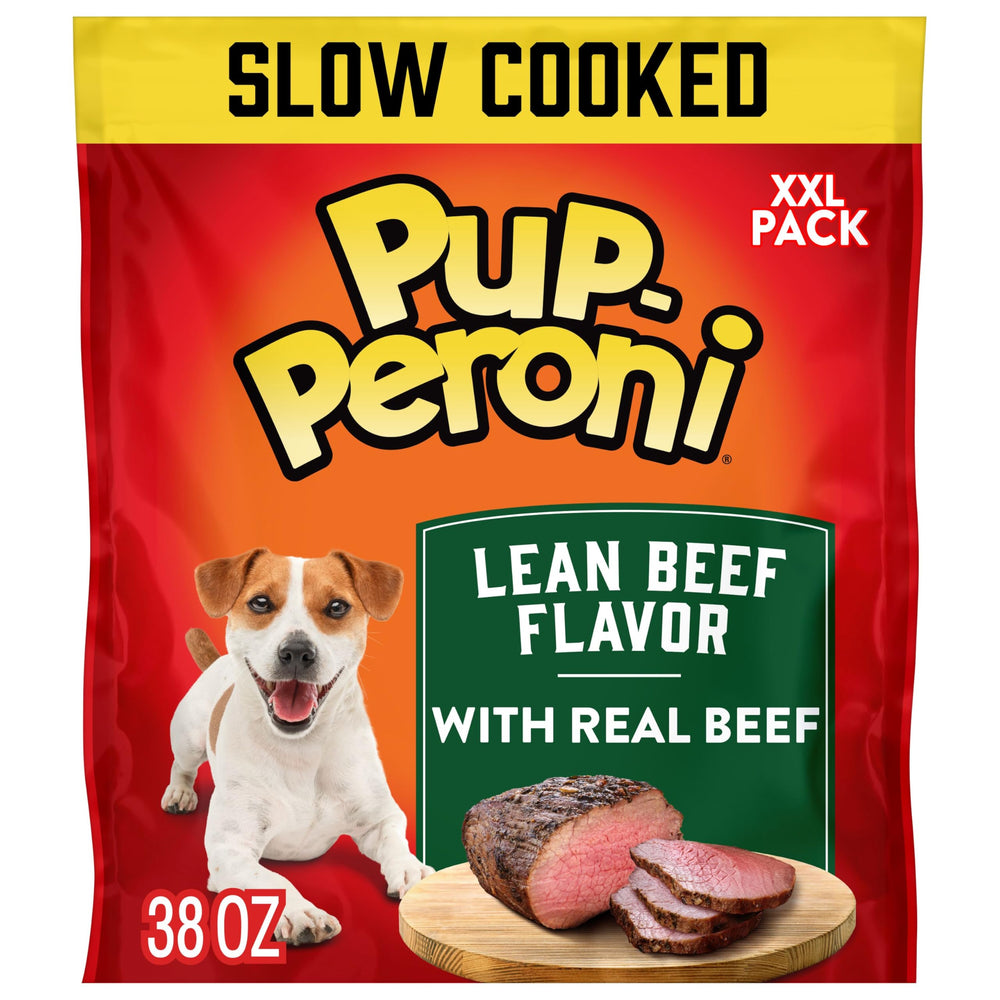 Pup-Peroni front bag showing size and label for value