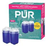 PUR front packaging showing two replacement filters and benefits